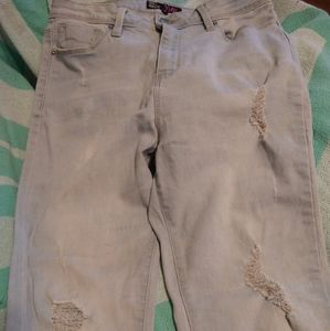 YMI Ankle Highrise Lt Wash Distressed Skinny Jeans
